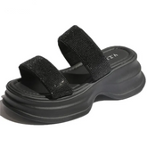 Serena Glit Platform Slippers