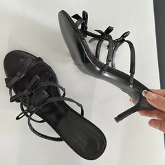 Design Narrow Band Beach Stripper Slippers Slides Shoes Low Heel Pumps