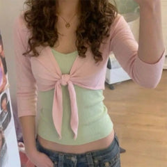 Thin Cover Up Streetwear Bolero T-shirt
