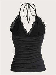 Lace V-neck Halter Top
