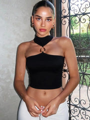 Metal Buckle Decoration Tank Tops