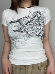 Retro Graphic Crop Top