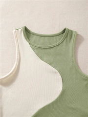 Women's Cute Preppy Style Patchwork Tank Top