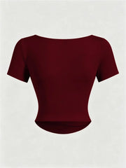 Solid Color Slim Fitted Crop Top