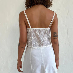 V Neck Camis Sleeveless Spaghetti Strap Crop Tops