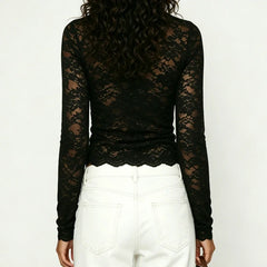 Floral Lace Sheer Crop Top