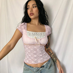 Sweet Girl Lace Milkmaid Top