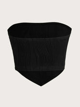 Sexy Rib Knit Strapless Crop Tube Top