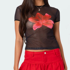 Floral Mesh Tops