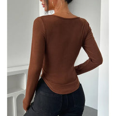 Autumn Women's Long Sleeve T-Shirts Crop Tops