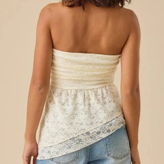 Off the Shoulder Lace Babydoll Tube Top