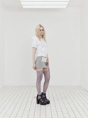 Cropped Hooded Short Sleeve Zip Up Top