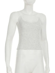 Skinny Lace Patchwork Strap Cropped Tops