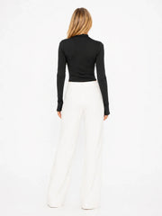 Keyhole Cutout Long Sleeve Crop Top