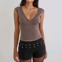Deep V Neck Tops