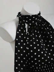 Polka Dot Halter Tie Top