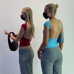 Women's Backless Crop Top