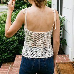 V Neck Spaghetti Strap Open Back Tank Tops
