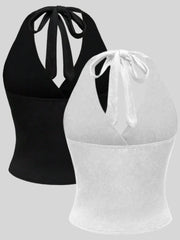 Women's 2 Piece Halter Cami Top