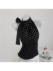 Polka Dot Halter Tie Top