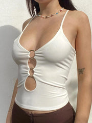 Solid Casual Sleeveless Cami Top