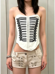 Cropped Strapless Tube Top
