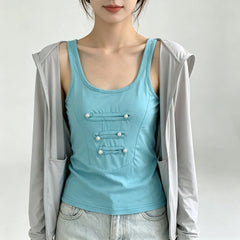U Neck I-Shaped Back Tank Top