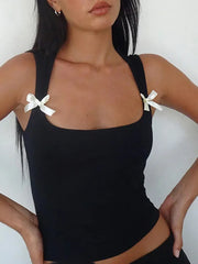 Y2K Women'S Bow Tie-Up Tank Tops