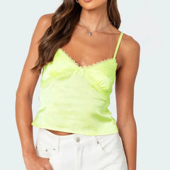 Lace Satin Tank Tops