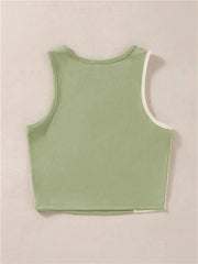 Women's Cute Preppy Style Patchwork Tank Top