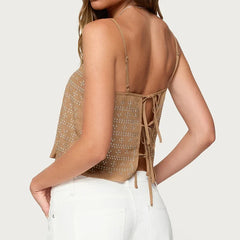 Festival Rave Club Party Sleeveless Flowy Crop Tops