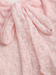 Sweetheart Neck Lace Bow Knot A-line Crop Top