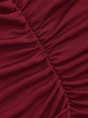 Women's Mock Neck Pleated Crop Top