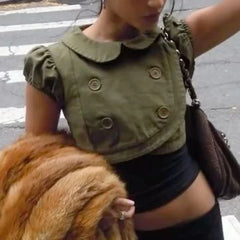 Vintage Doll Collar Crop Top