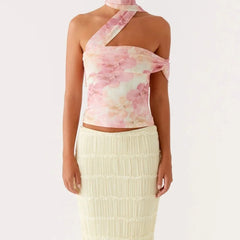 Y2k Strapless Floral Tube Top