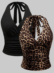 Women's 2 Piece Halter Cami Top