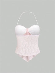Bow knot Lace Halter Top
