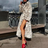 Feline Glam Leopard Open Coat