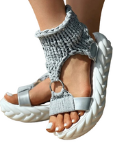 Knit Knots Platform Slippers