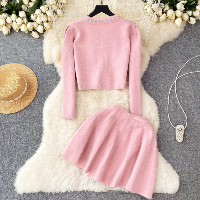 Ethereal Knit Skirt Set