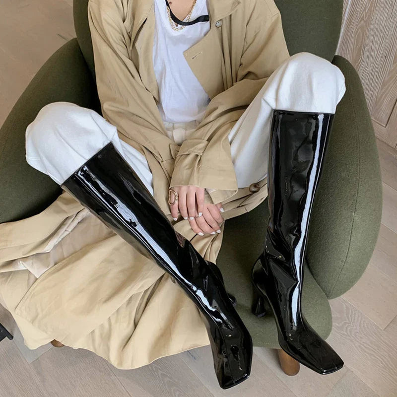 Bordeaux Beauty Glossy Boots