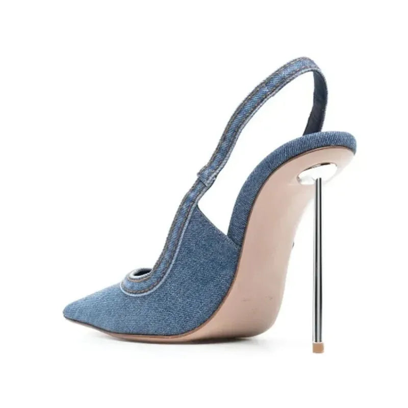 PointePivot Denim Heels