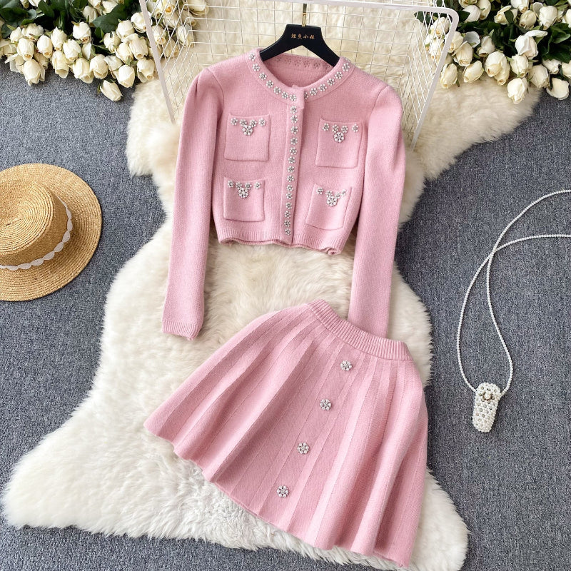 Ethereal Knit Skirt Set