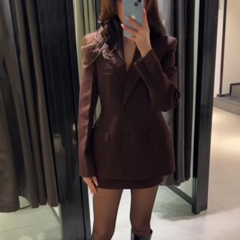 ModernMuse Blazer Skirt Set