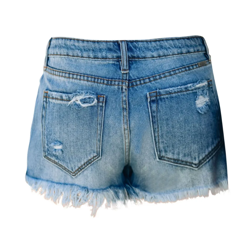 Retro Ripped Denim Shorts