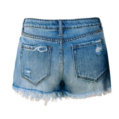 Retro Ripped Denim Shorts