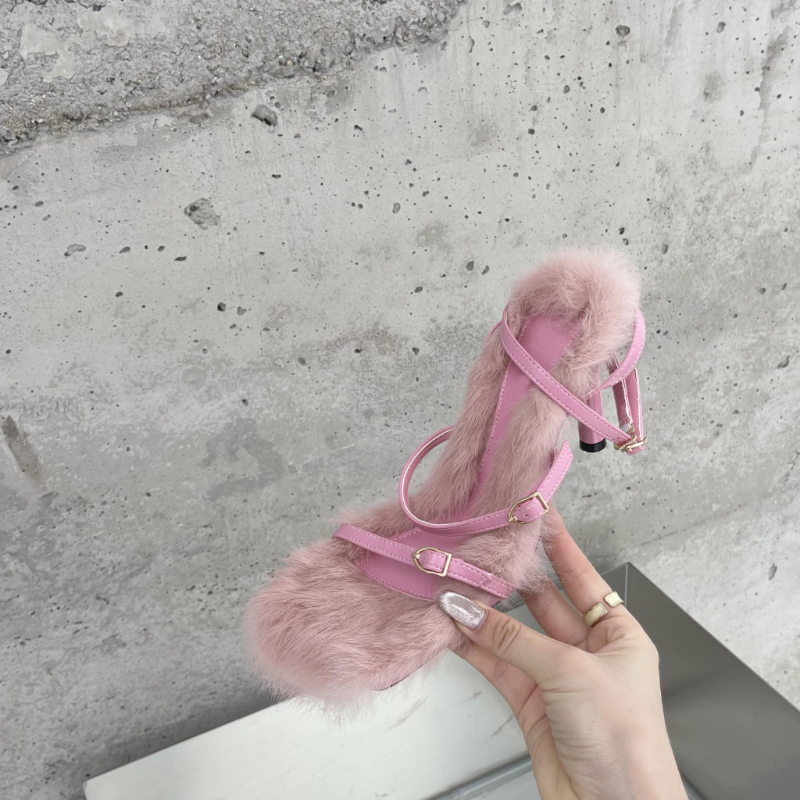 Mandy Fuzzy Sandals