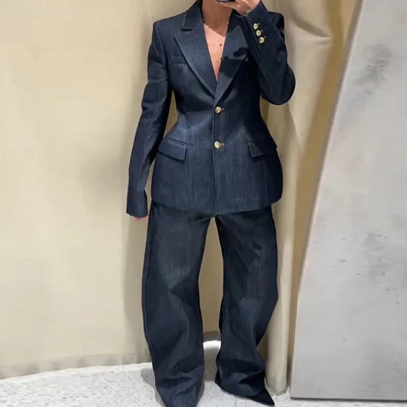 LuxeFit Denim Set