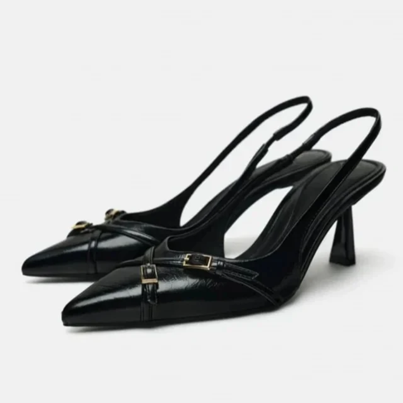 Carmen Slingback Denim Heels