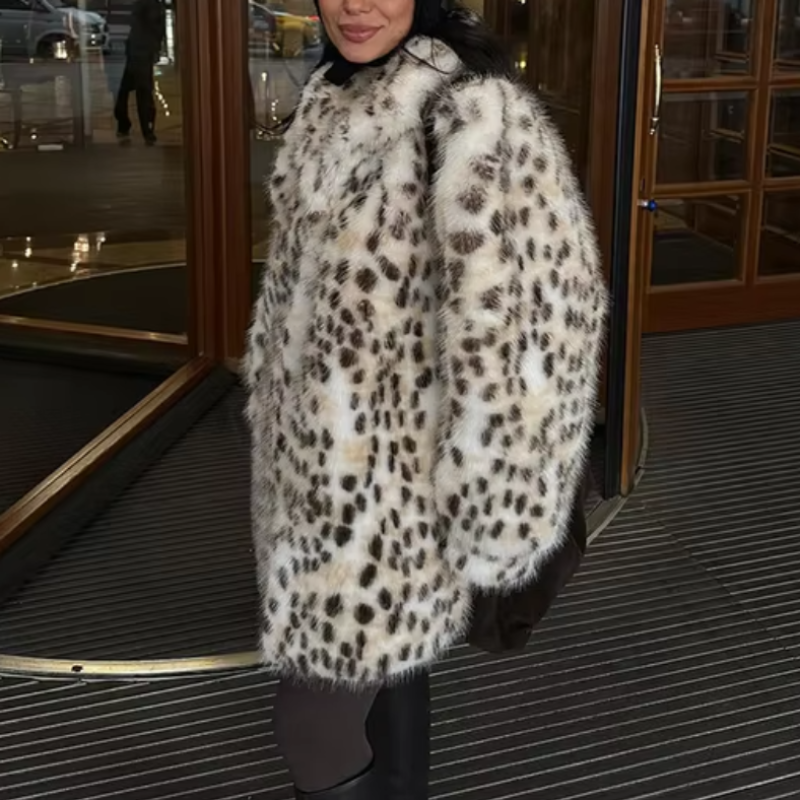Feline Glam Leopard Open Coat